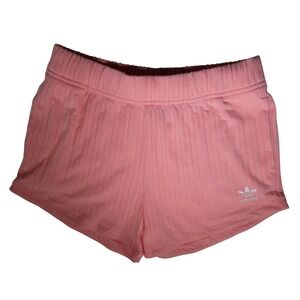 Adidas Women's Pacer Rib Training Shorts JC8434 Medium Semi Pink Spark High-Rise